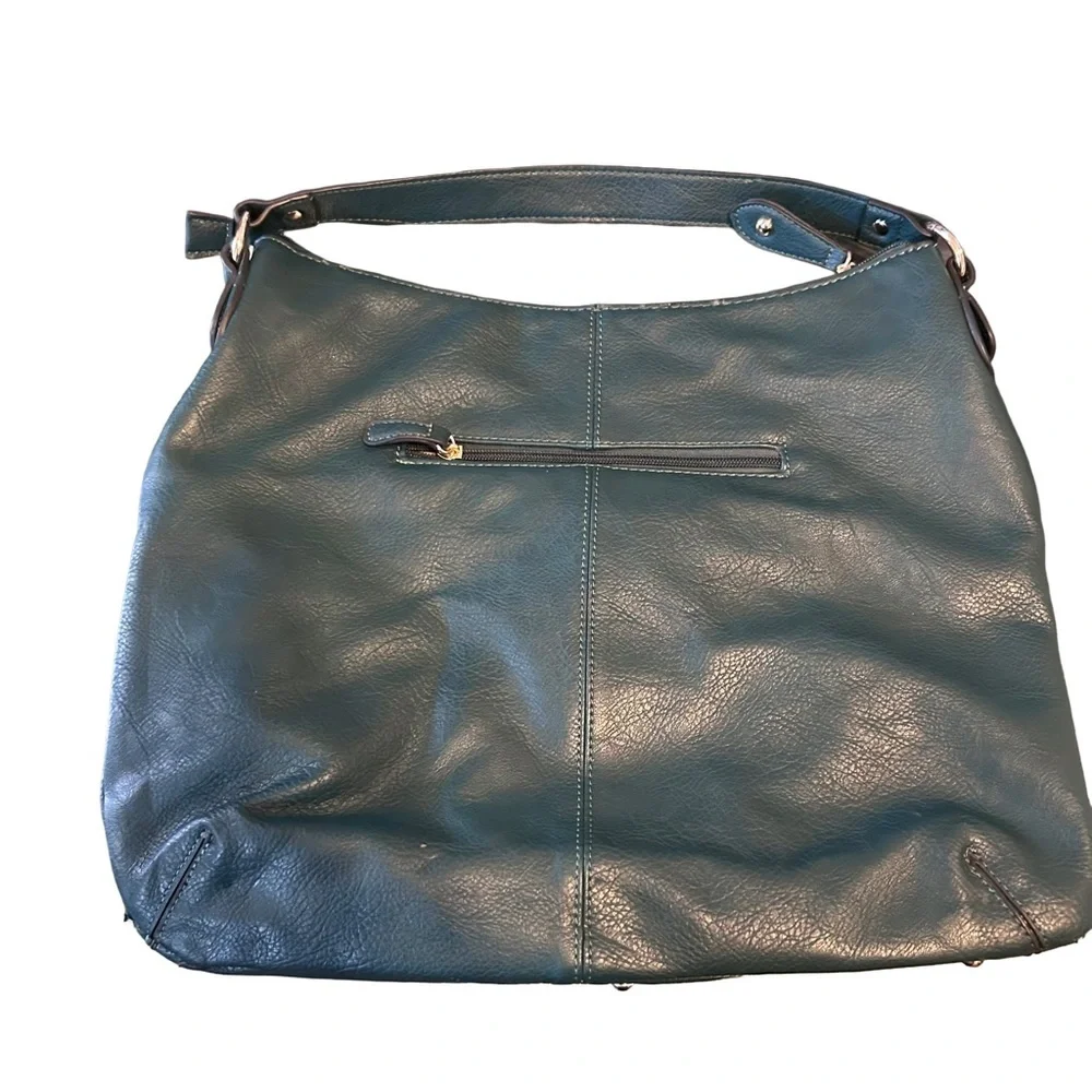 La Diva Rockin’ Teal Studded Hobo Bag
